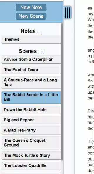 Adding new scens and chapters to your novel in your book writing app