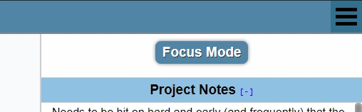 Focus mode for writing