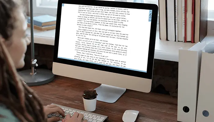 Book writing software running on Windows PC