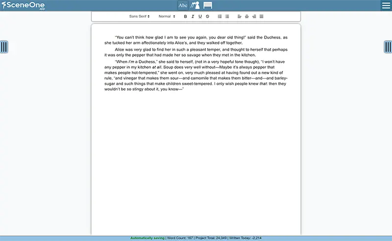 A clean, simple yet, advanced text editor for your stories